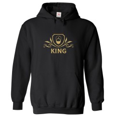 King Sikh Golden Logo Indian Punjabi Unisex Kids & Adult Pullover Hoodie									